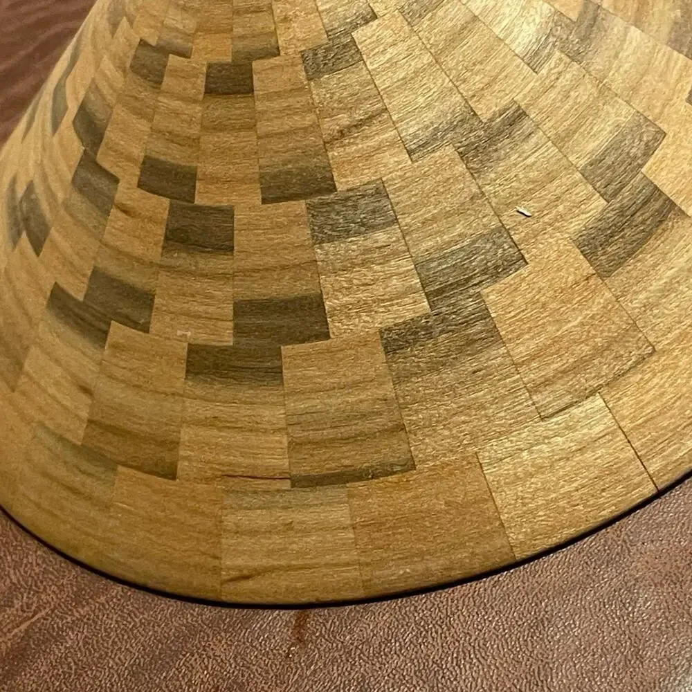 Weaved Wood Basket artistic 7-3/4” beautiful